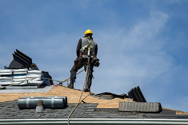 Professional Gutter Installation technician working in Lockport, NY